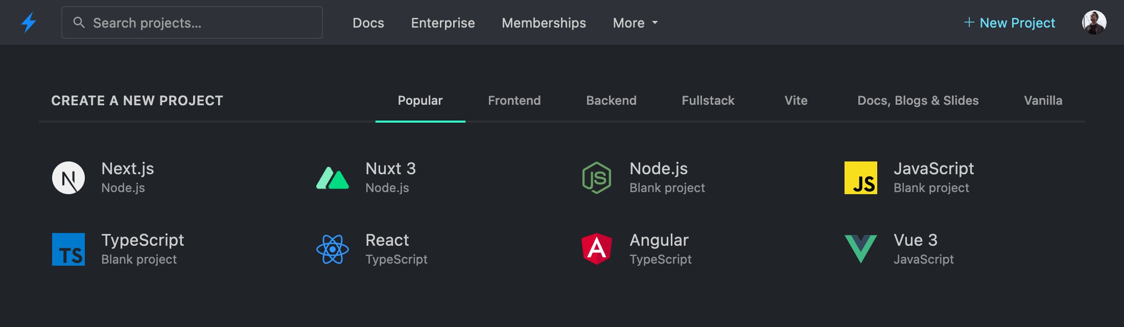Project Starter Dashboard